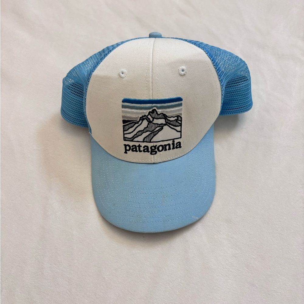 Patagonia Light Blue and White Cap